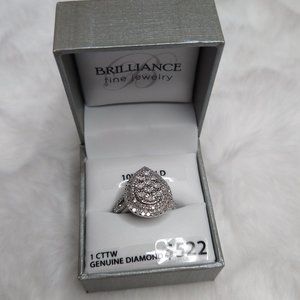 NIB Forever Bride 10K Gold 1 CTTW Genuine Diamond Fashion Ring Sz 7